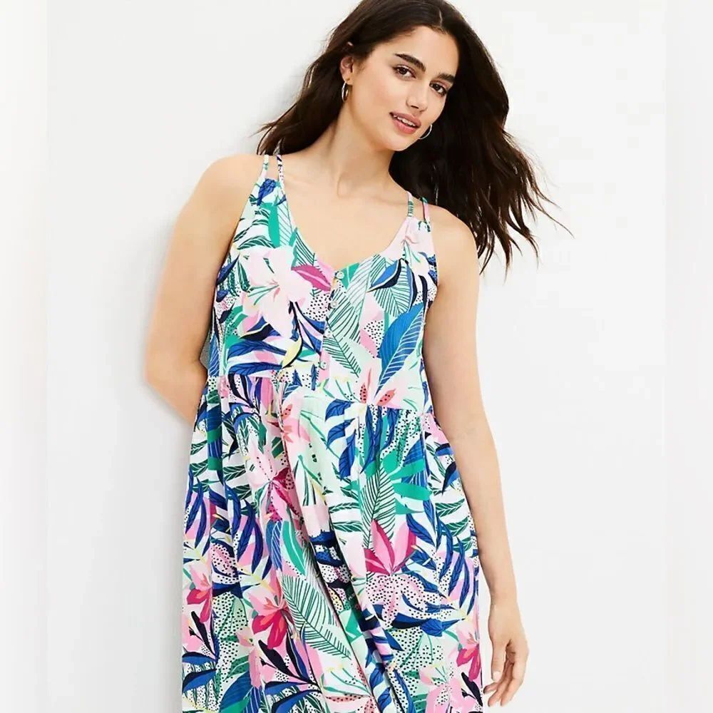 Loft Palm Double Strap Dress *NEW*